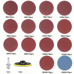 142pcs 4 Inch Hook And Loop Sandpaper Set for Drills and Sanders