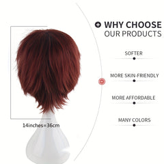Men's 14 Inch Anime Cosplay Wig Chemical Fiber Costume Wig