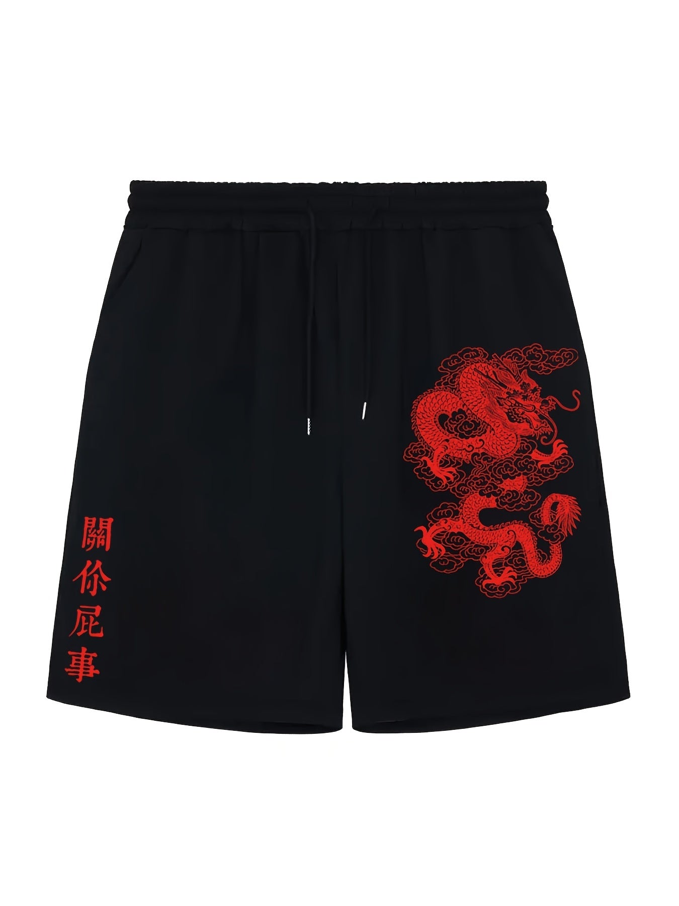 Men's Dragon Graphic Elastic Waist Shorts