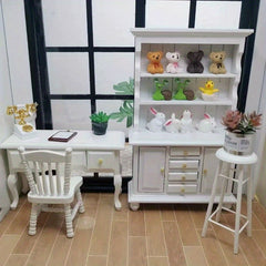 12 Dollhouse Dining Furniture Set with European Table Chairs