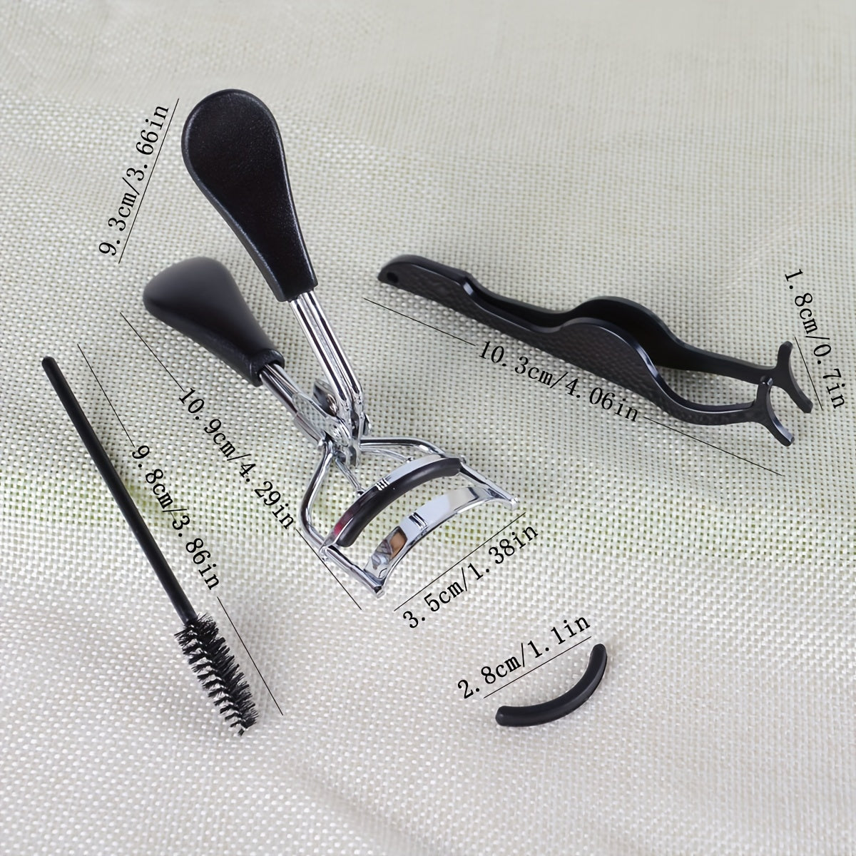 4pcs Eyelash Tools Set False Eyelash Applicator Eyebrow Brush Curlers Comb Tweez