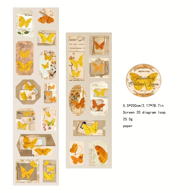 European Style Retro Butterfly Rows Washi Tape 20 Patterns DIY Decorative