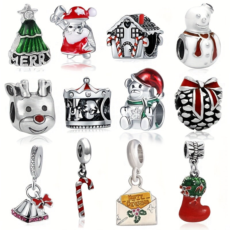 Christmas Jingle Bell Santa Claus Pendant DIY Bracelet Necklace