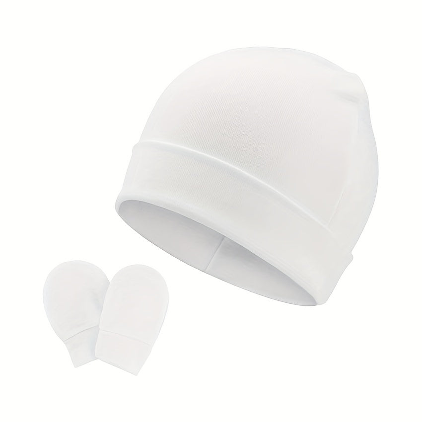4 Sets Outdoor Caps & Gloves for Newborn Babies
