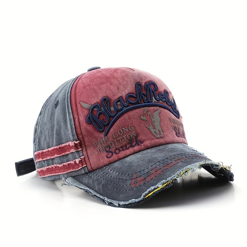 Men's Vintage Baseball Cap Denim Letter Printed Sun Hat