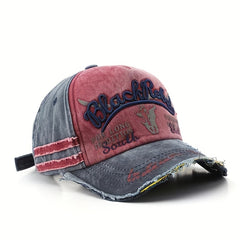 Men's Vintage Baseball Cap Denim Letter Printed Sun Hat