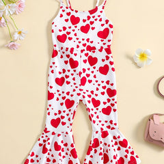 Heart Print Cami Jumpsuit for Toddler Girls