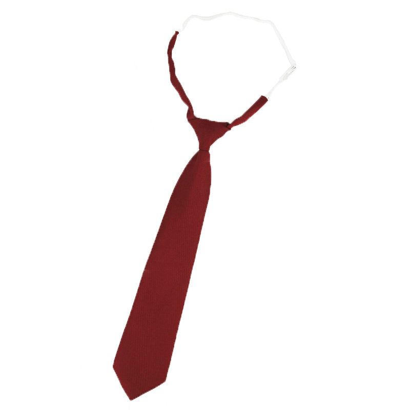 Solid Pre tied Tie Casual Dress Shirt Zipper Type Tie For Work