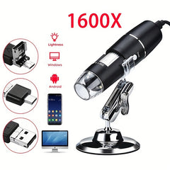 1600X Digital Microscope Camera 3in1 Type C USB Portable Electronic Microscope