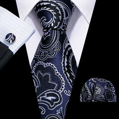 Barry Wang Men's Tie Golden Floral Jacquard Set