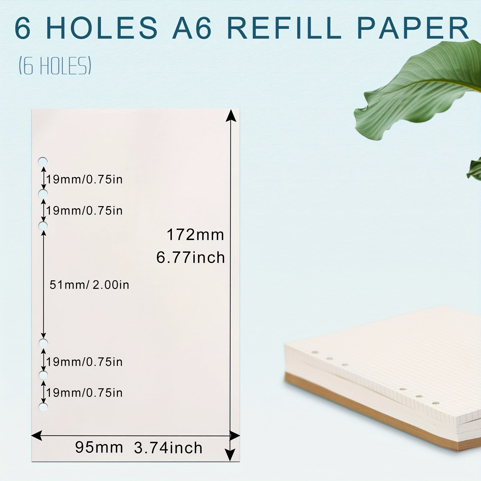 A6 Filler Paper 80 Sheets 160 Pages Blank Loose Leaf Refills