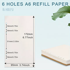 A6 Filler Paper 80 Sheets 160 Pages Blank Loose Leaf Refills
