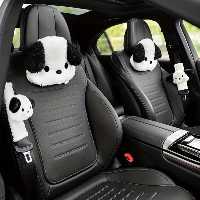 Cartoon Dog Headrest Pillow Neck & Back Support for Car