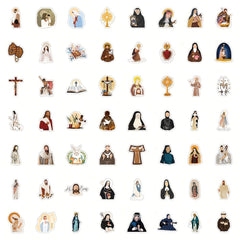 55pcs Monk Series Cartoon Vinyl Stickers for Water Bottles Laptops