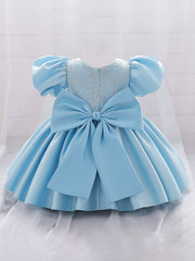 Fabulous Gown Dress With Big Bow - Girls Birthday Party Dress