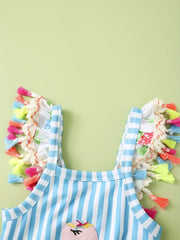 Girls Flamingo One Piece Swimsuit Summer Beach Bathing Suit