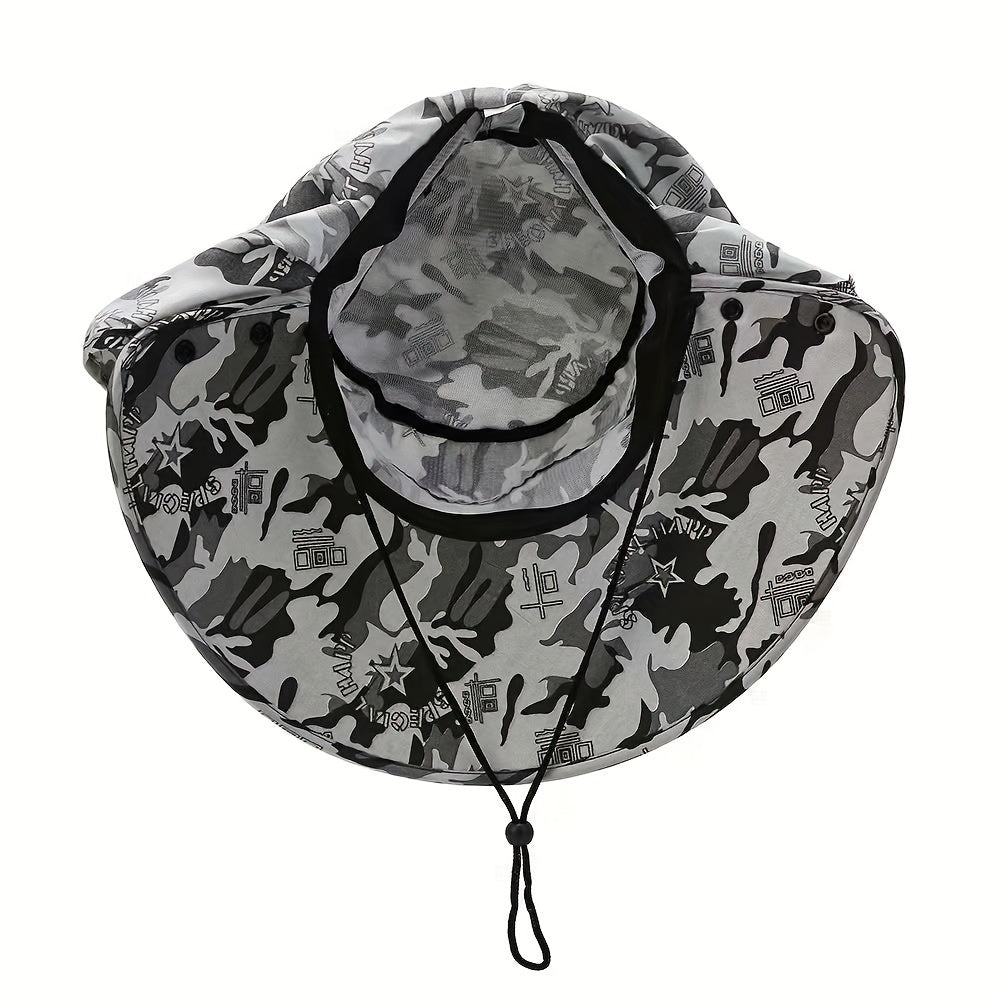 Camouflage Sunscreen Hat Fishing Outdoor Sunshade Hiking Shawl Hat