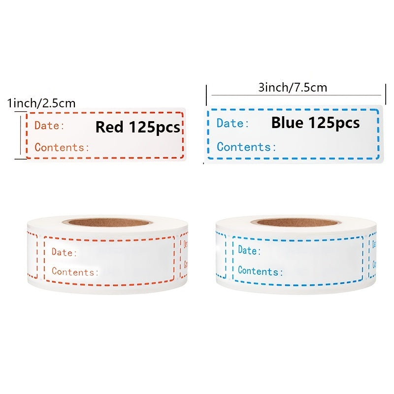 250 Removable Freezer Labels 1 X 3 Inch Food Storage Stickers