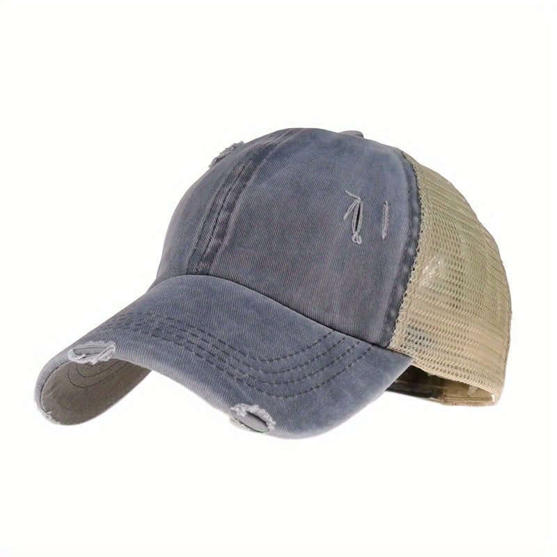 Men's Denim Baseball Cap Distressed Outdoor Sports Hat