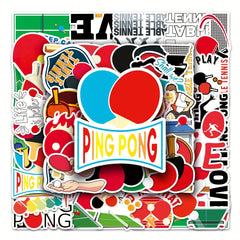 50pcs Table Tennis Graffiti Stickers Waterproof DIY Stickers