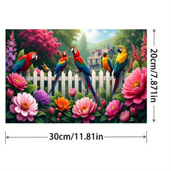 Floral & Parrot 5D Diamond Art Kit for Adults - Perfect Gift