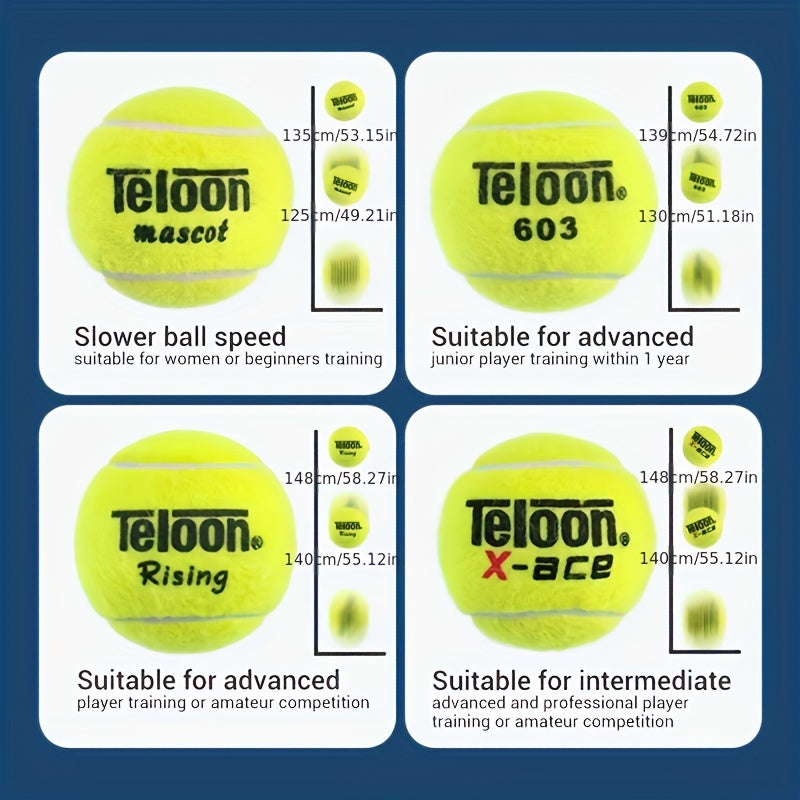 12pcs Pressureless Tennis Balls w/ Mesh Bag for Training & Exercise