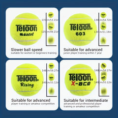 12pcs Pressureless Tennis Balls w/ Mesh Bag for Training & Exercise