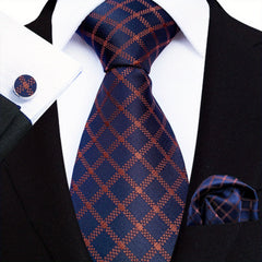 Men's Paisley Floral Necktie Set with Handkerchief and Clip