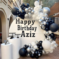 Silver Balloon Garland Kit 187pcs for Wedding Birthday Halloween Party Decor