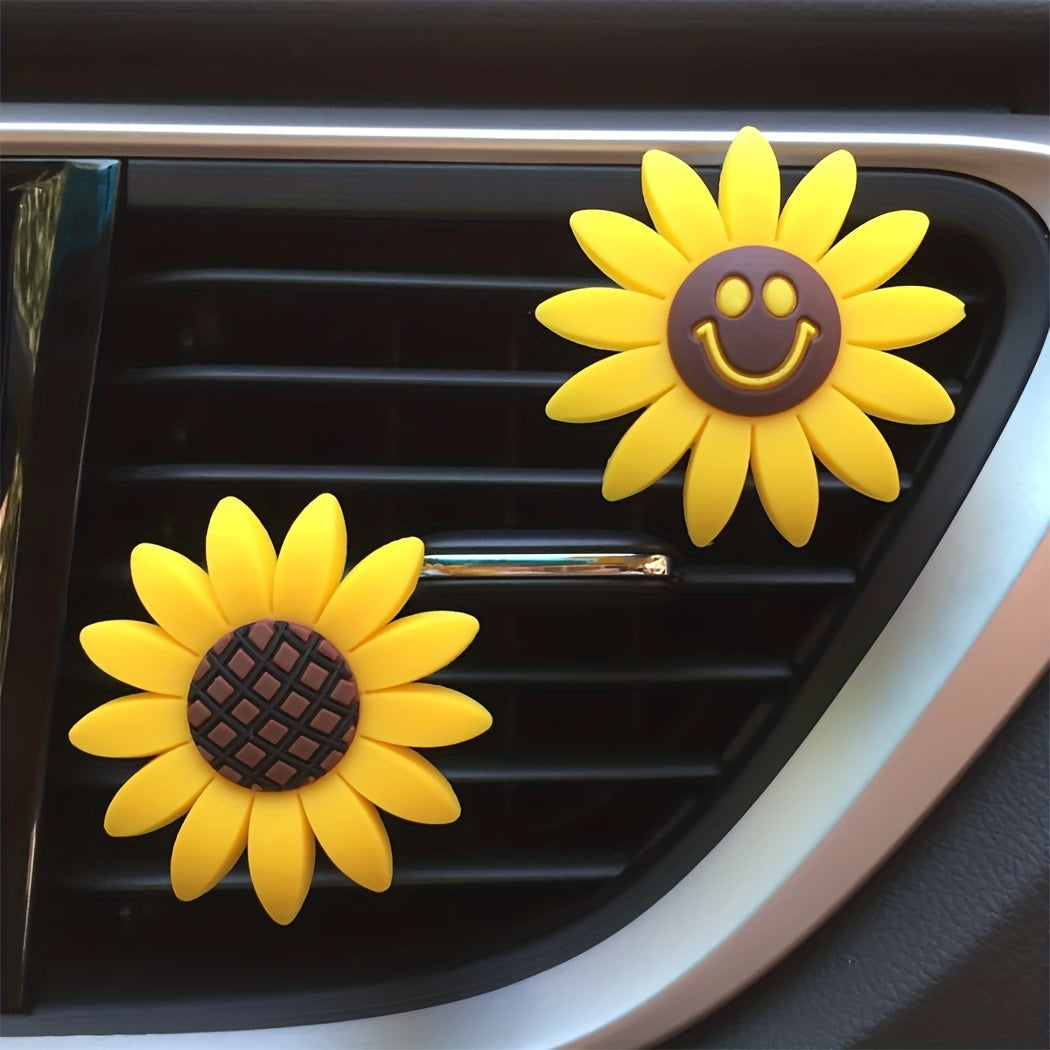 Sunflower Smiley Car AC Outlet Decoration