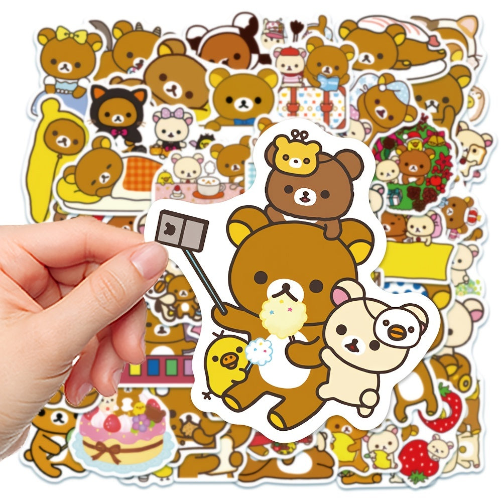 50pcs Cartoon Bear Waterproof Stickers For Adults