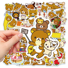50pcs Cartoon Bear Waterproof Stickers For Adults