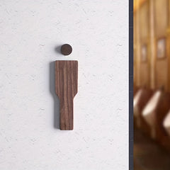 Set Of 2 Wooden Restroom Signs Bathroom WC Door Signs Brown