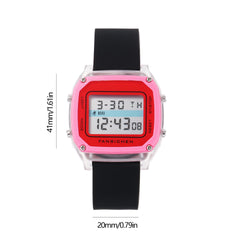 3021 Digital Watch Silicone Strap LED Display Time Date