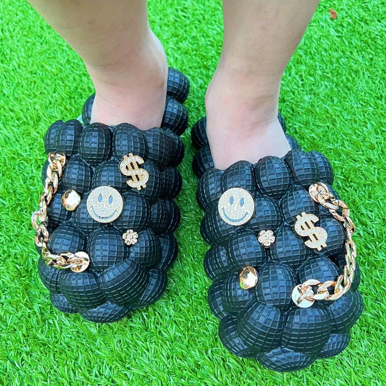 Men's Slip On Platform Bubble Slides Indoor House Slippers