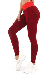 High Waist Plaid Print Leggings Casual Denim Leggings