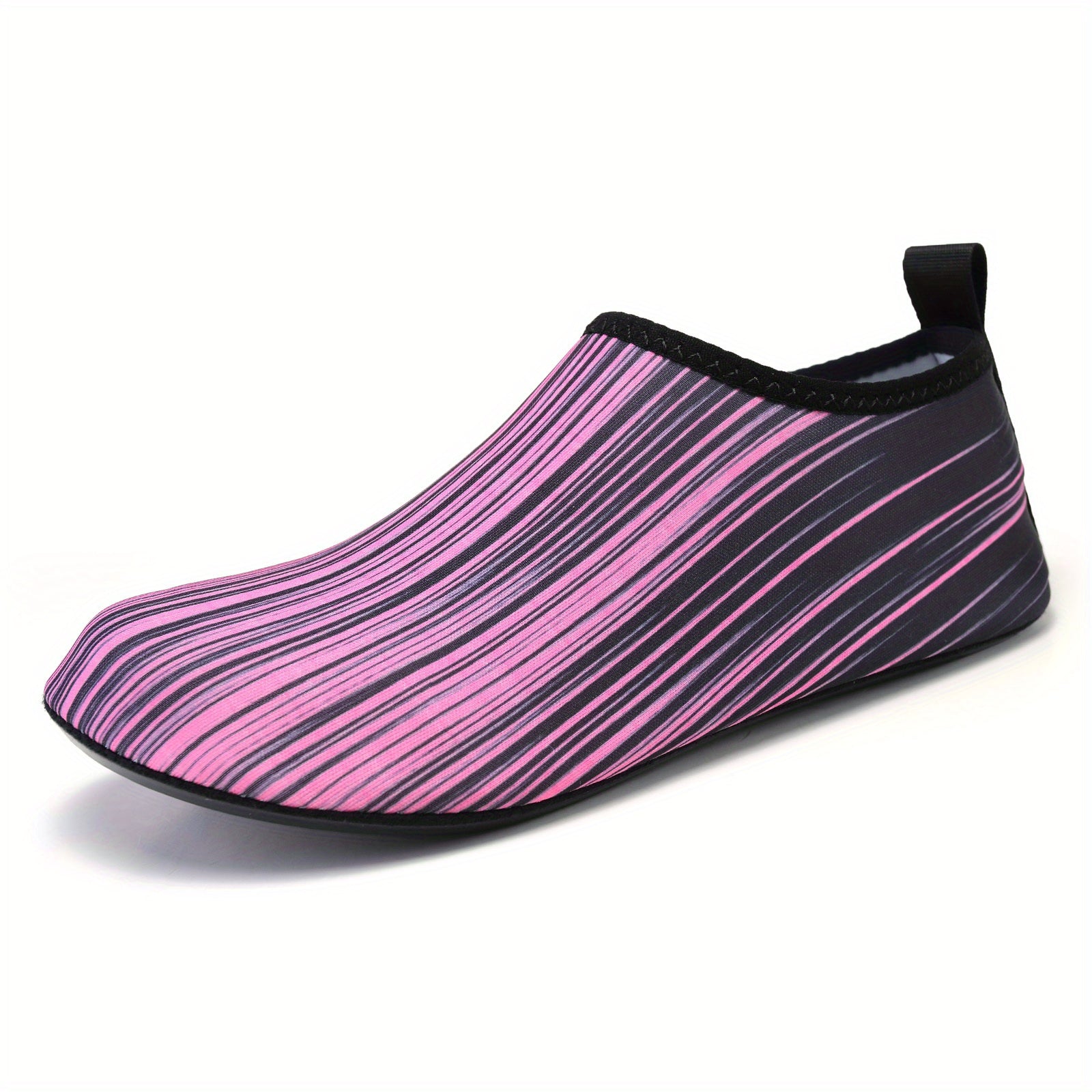 Unisex Stripe Slip On Water Socks Quick Drying Beach Barefoot Shoes