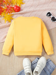 Girls' Creative Heart Graphic Sweatshirt Soft Comfy Long Sleeve Top