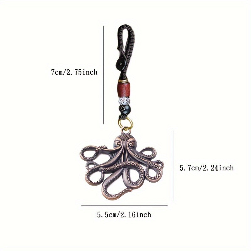 Vintage Alloy Octopus Keychain Pendant Gift For Men Women