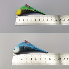 Mini Budgie Parrot Set Realistic PVC Bird Figurines Colorful Desk Ornaments