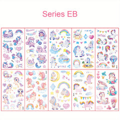 10 Sheets Tattoo Sticker Pupils Reward Stickers Unicorn Waterproo...