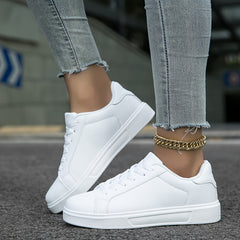 Women's Lace-up Low Skate Shoes Comfort Flats Casual Sneakers