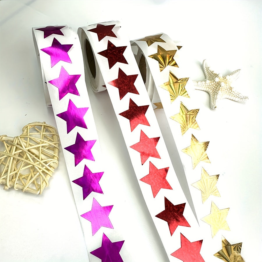 500pc Roll 2 Sequin Star Stickers Self-Adhesive Envelope Decorative Sealing