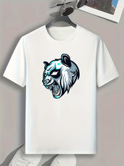 Panda Print Men's Graphic T-shirt Casual Comfy Tees For Summer