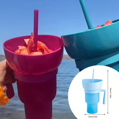 Multifunctional Double Layer Water Cup With Popcorn Tray 1000ml