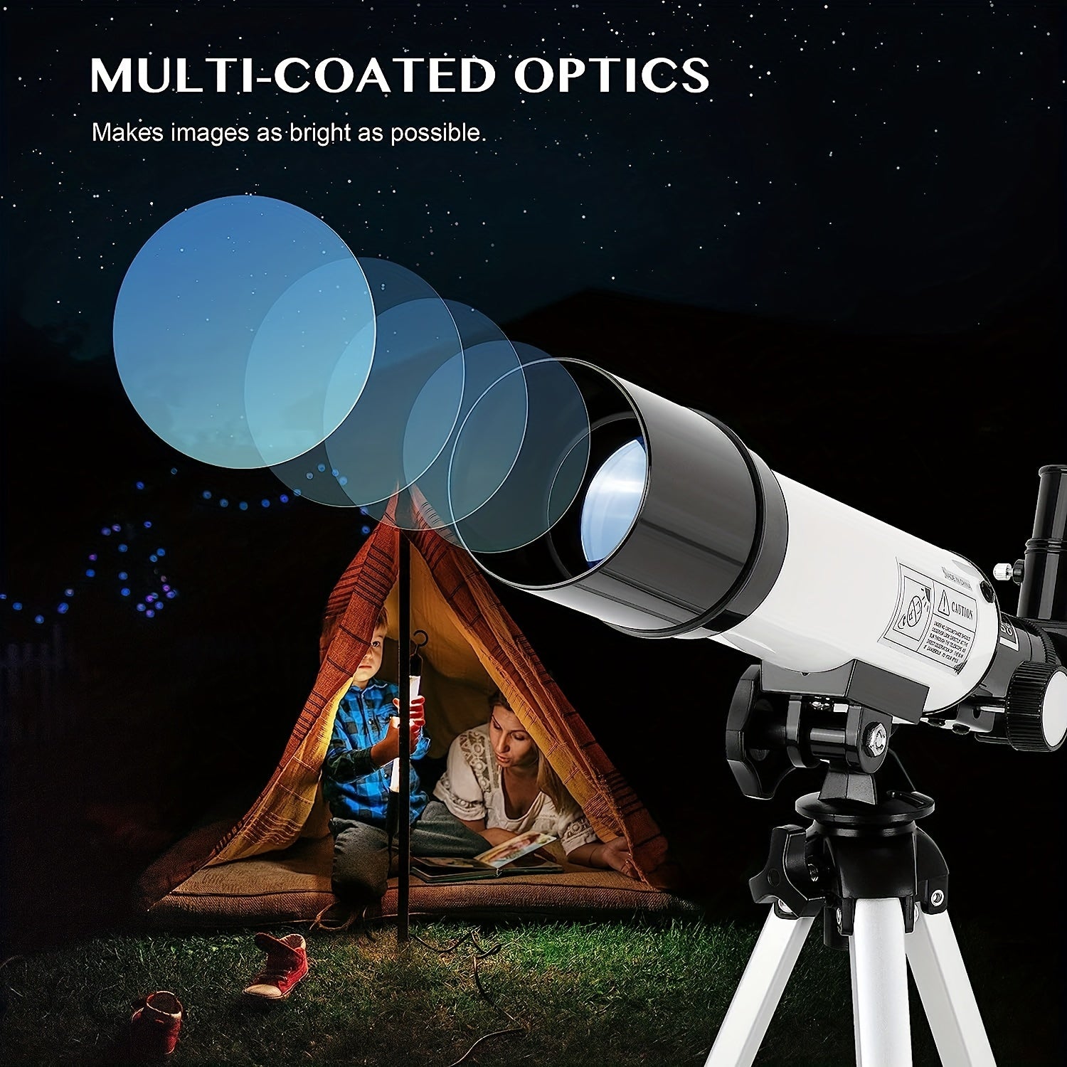 High Definition Telescope with Stickers and Star Maps for DIY