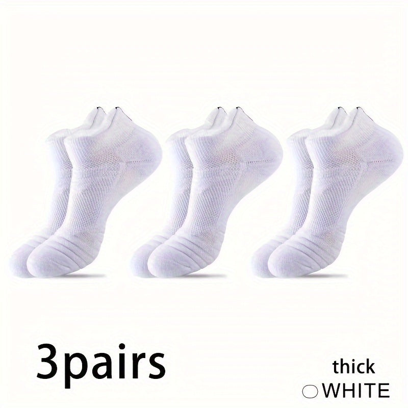 3 Pairs Men's Sports Socks Anti Slip Running Outdoor Thickened Ankle Socks