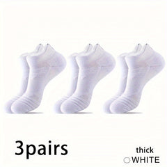 3 Pairs Men's Sports Socks Anti Slip Running Outdoor Thickened Ankle Socks