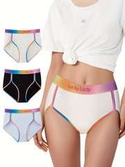 3pcs Letter Print Colorblock Panties Women's Lingerie