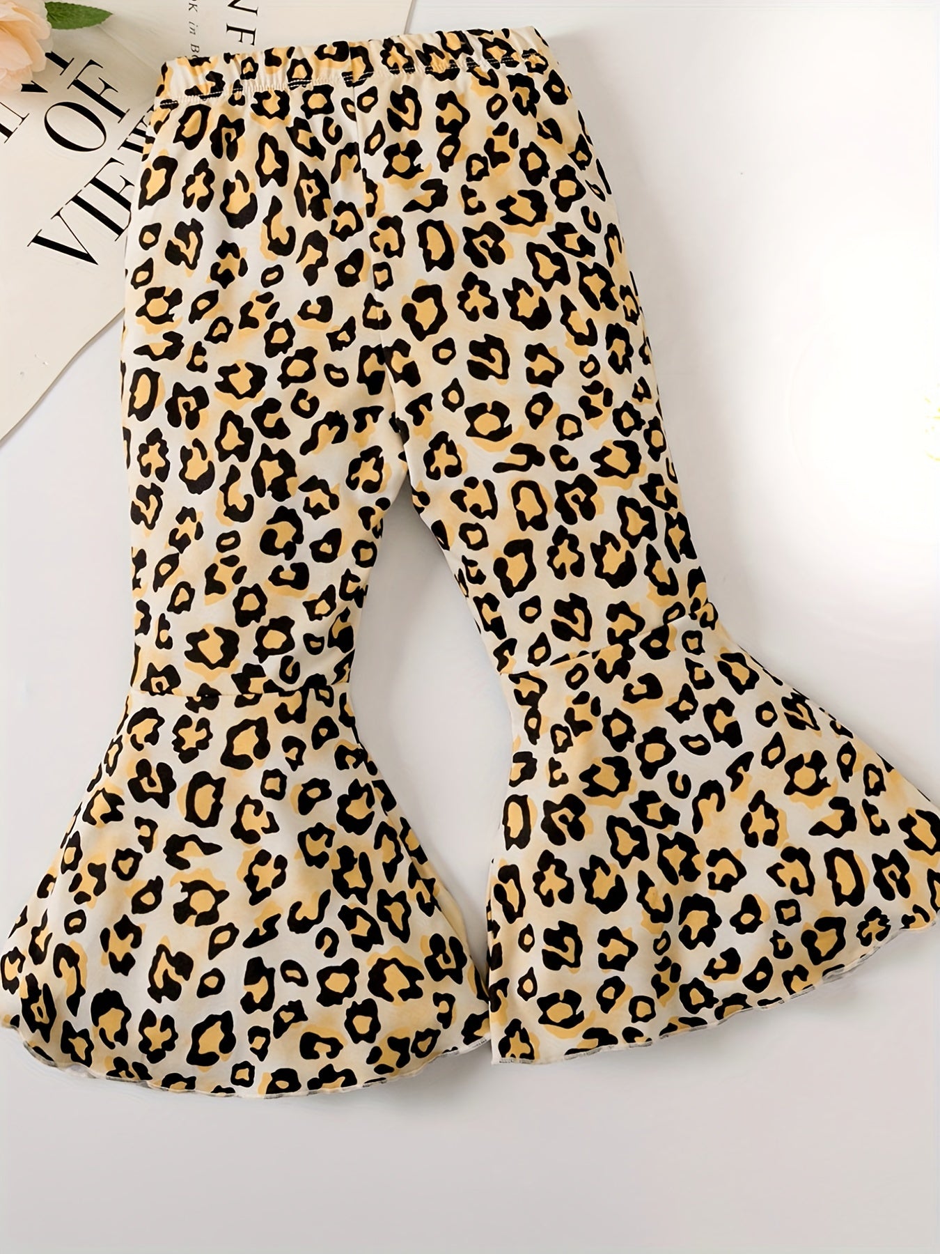 Leopard Print Casual Bell Bottom Pants